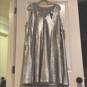 BNWT Silver Sequin plus size Rachel Roy Dress